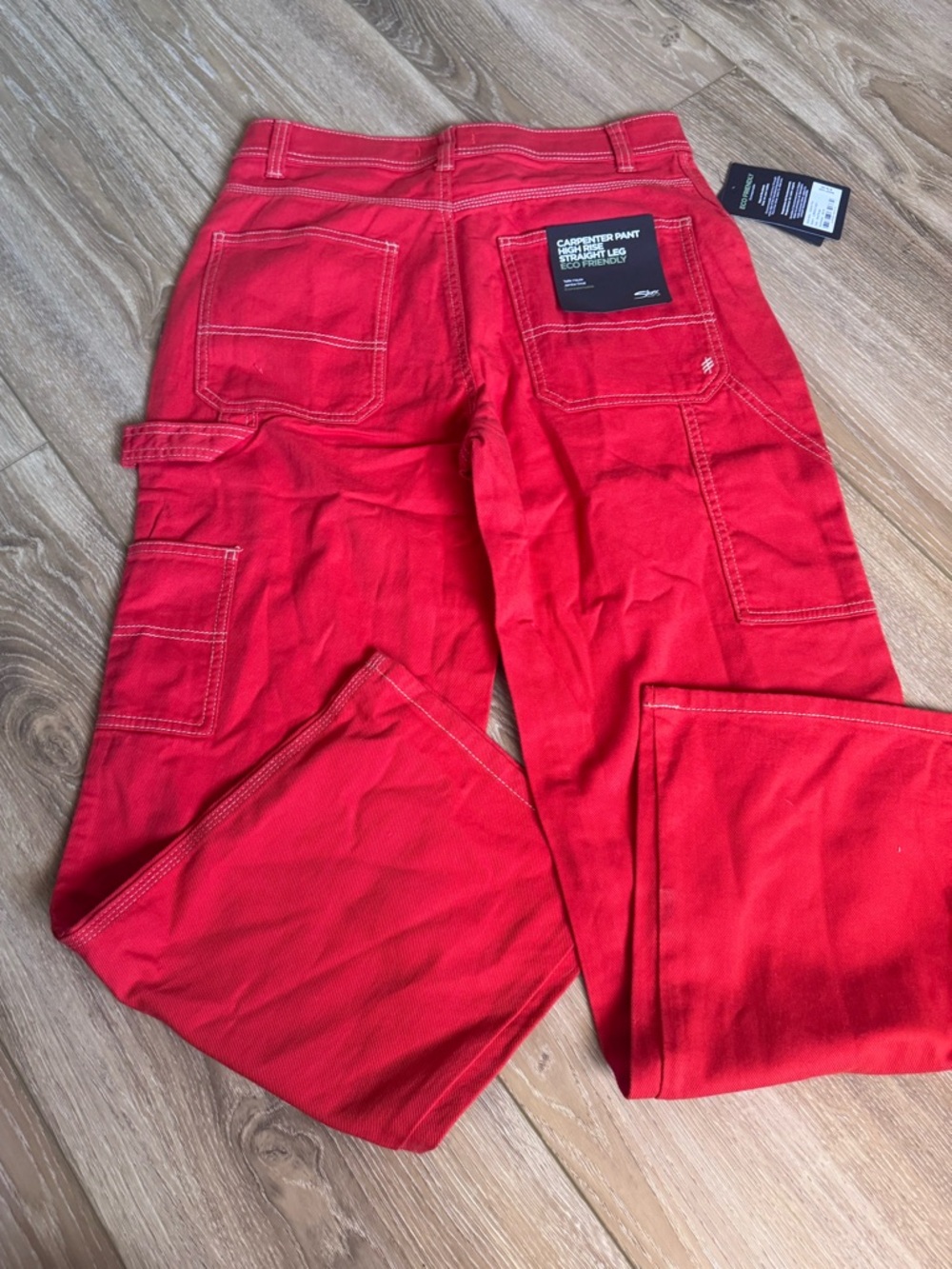 Silver jeans Y2K red carpenter work pants utility straight leg NWT size 28/29
